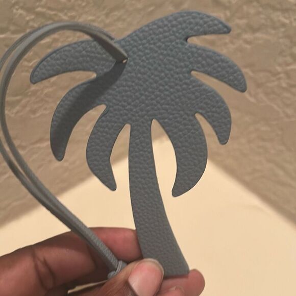 Sexy Little Vintage Handmade palm tree Leather Bag Charm Cute Nature Keychain - Picture 6 of 6